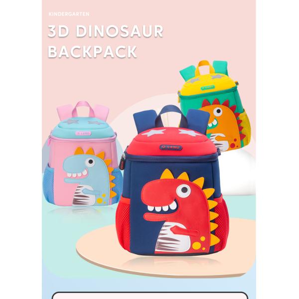 3D Cute Cartoon Dinosaur Waterproof Kids Backpack for Kindergarten Toddler