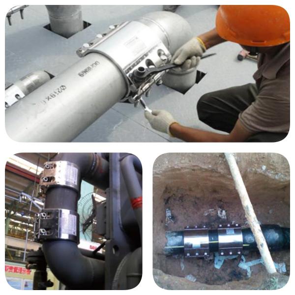 Extended Repair Sleeve With PTFE Lining For Chemical Pipelines Pressure-sealing Extended Repair Kit Axial Compensation Extended Flexible Pipe