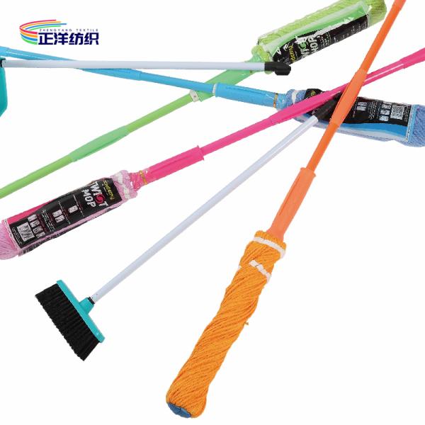 Thread Cotton Cleaning Mop 120cm Length Plastic Handle 125Grams Wringing Dry Hand Wash Free