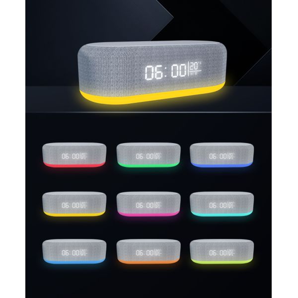 15W Wireless Fast Charger LED Night Light Temperature Time RGB Alarm Clock Desk Table Charging Multifunction Lamp