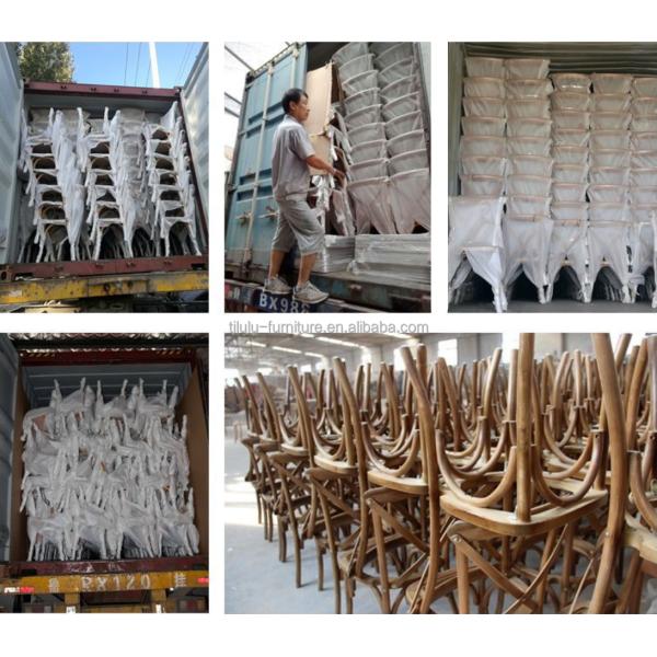 Solid Wood Cross Back Chairs with Nitrolacquer Finish and Modern Stacked Design W50*D44*H89CM