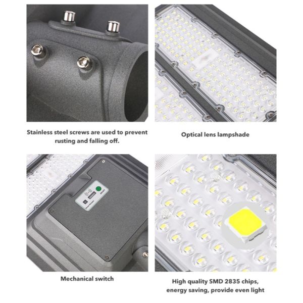 LED Solar Street Light With Smart Light Control High Lumen for School Campuses