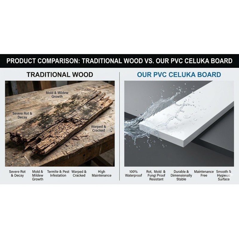 Premium Waterproof PVC Celuka Board | High Density Foam Sheet for Cabinet, Furniture & Advertising | 1-30mm Customizable I UV Resistant I Lead-free