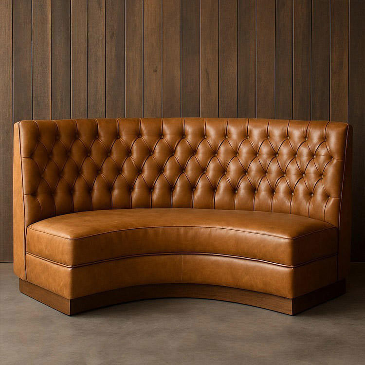 Weather Resistant Leather Seat Booth with Durable Frame Construction and Modular Layout Flexibility for Restaurants and Cafes