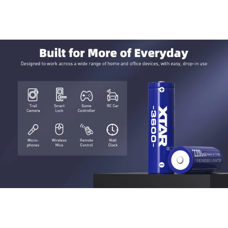 2200mAh Longest Lasting Double A Batteries Solid State AA 1.5 V Battery Rechargeable