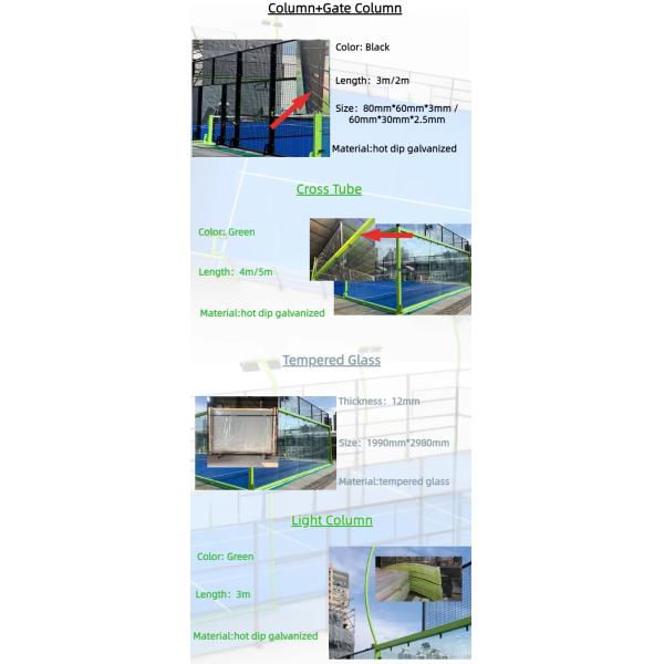 Outdoor Panoramic Padel Court Professional Platform Tennis Field For Sports