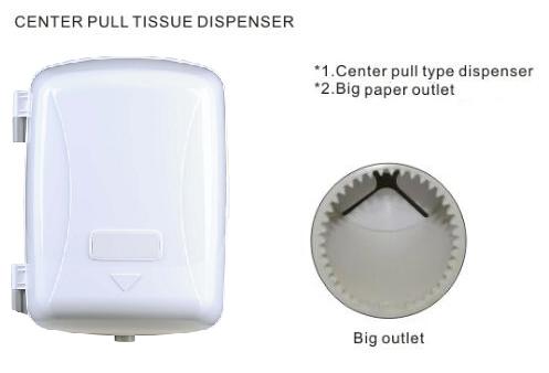 Centre Pull Jumbo Roll Tissue Dispenser White Lockable For Bathroom Hand Wiping