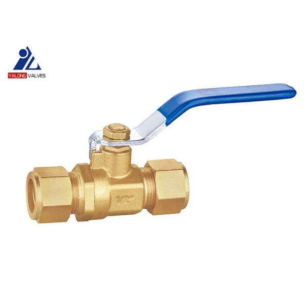 Threaded Connection Copper Ball Valve 1/2 Inch To 3/4 Inch Steel Handle Brass Ball Valves