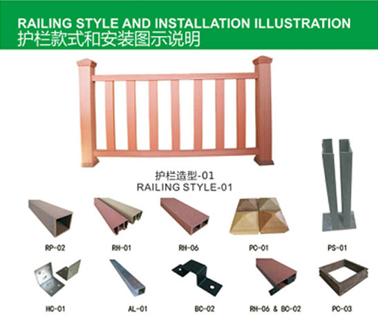 Water Resistant Anti - UV Composite Deck Railing For Pavilion / Playground / Pool