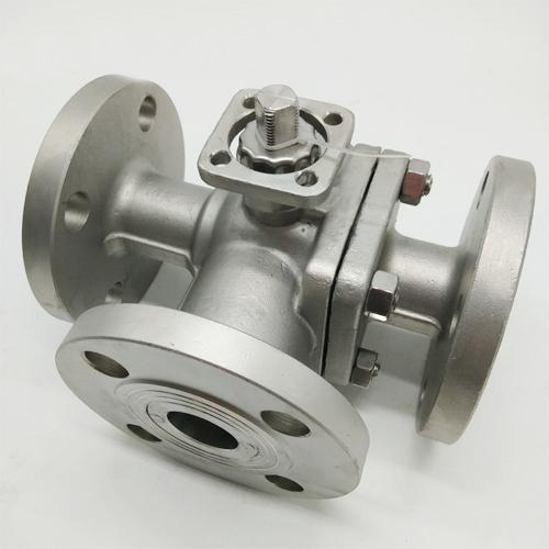 GB Standard CF8M T Port Three Way Flange End Ball Valve