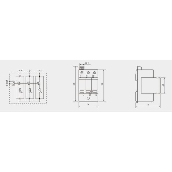 BRPV3-1000 1000V 3P Solar PV spd DC Surge Protection Device surge Arrester Suppressor pv dc lightning protection DC PV Solar Energy 1000V Surge