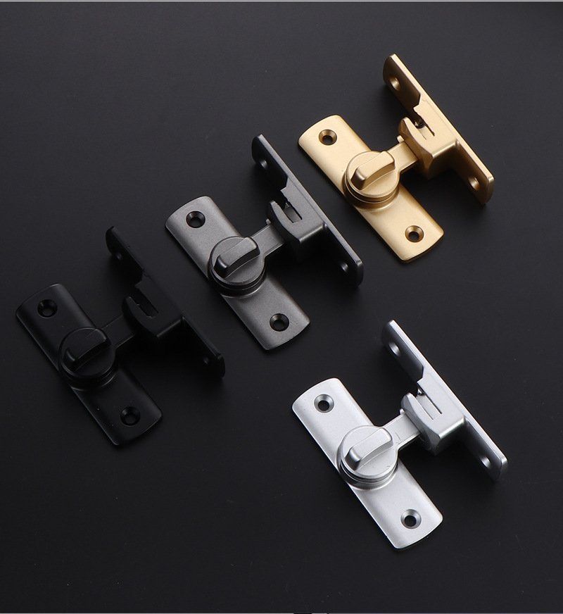 Modern Hotel Bathroom No-Drill Window Solid Aluminum Alloy Door Window Accessories Easy Closure Anti-Theft Lock 1-Year Warranty