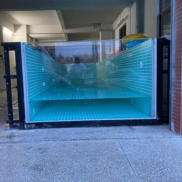 Modular Prefab Luxury Swimming Pool with Acrylic Panel Window and Mosaic Pattern Panels