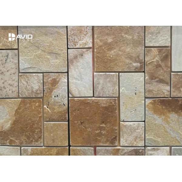 Rectangle Sandstone Cultured Stone For Wall Decor Big And Small Bars Combination