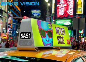 Buy cheap Digital LED Sign Taxi Top LED Display Advertising LED Billboards Aluminum Cabinet Support USB/3G/4G/WIFI product