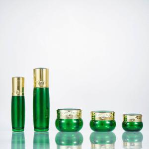 China 30ml 50ml 15g 50g Skincare Luxury Makeup Packaging Acrylic Luxury Cosmetic Containers Jar Green on sale