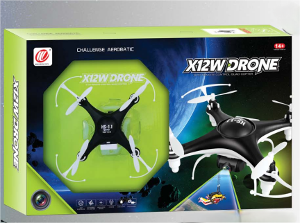 Adjustable Speed Settings Drone X12W 30min Charging Time Emergency Stop Function Long-Distance Control Range Night Lights