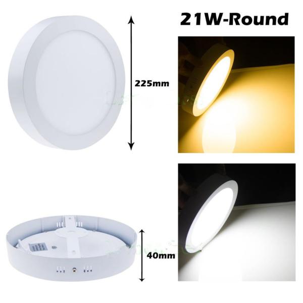 9W 15W 21W Surface LED Flat Panel Down Light Mount Wall Ceiling Lamps Warm Cool White