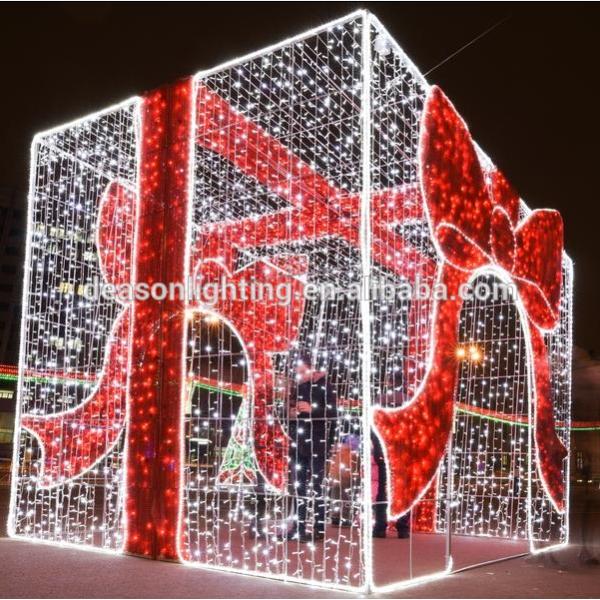 Festival decoration LED motif 3D gift box outdoor Christmas light