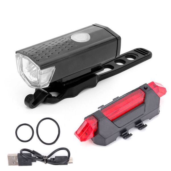 Rechargeable LED Bicycle Light Set Waterproof with Battery Power Supply for Outdoor Activities