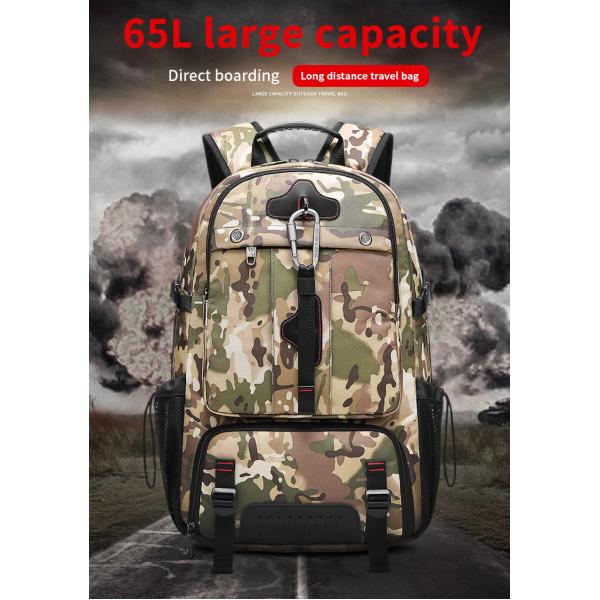 Oxford 65 Liter Hiking Backpack Camouflage Hiking Backpack OEM/ODM