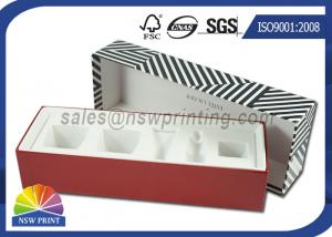China Luxury Paper Gift Box Cosmetic Rigid Cardboard Box With Flocking Plastic Blister on sale