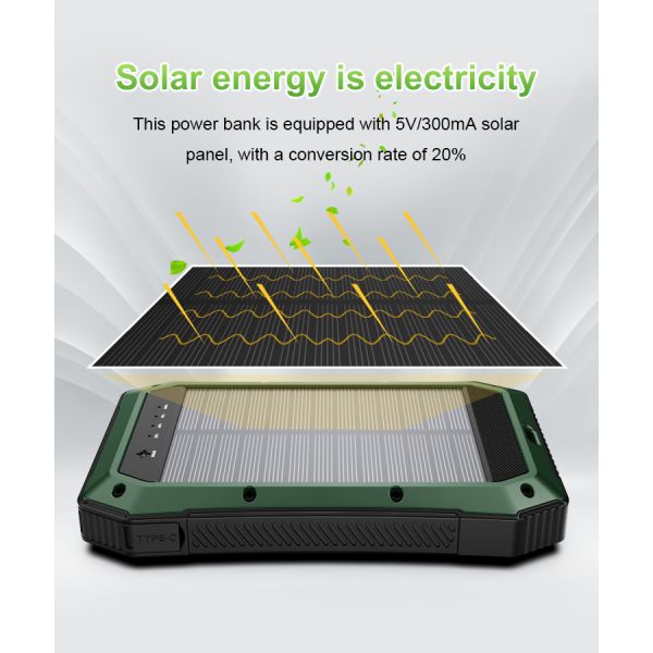 Dual USB Waterproof Solar Power Bank