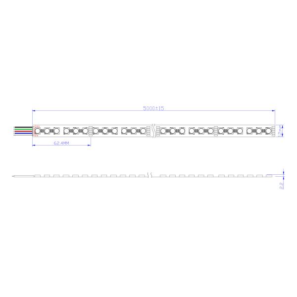 Beam Angle 120° Dimmable Led Strip 84 LEDs Per Meter IP20 RGBW 3 Years Warranty