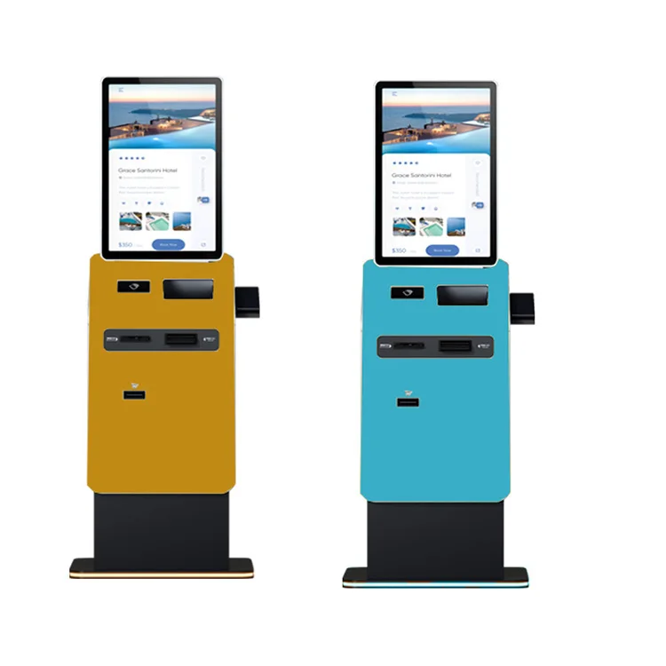 Self Payment Kiosk Capacitive Touch Ticket Printer Payment Kiosks for Hotel Airport