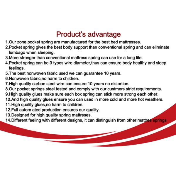 Factory Customization Pocket Coil Mattress Spring Double Layer Pocket Spring Unit of Non Glued