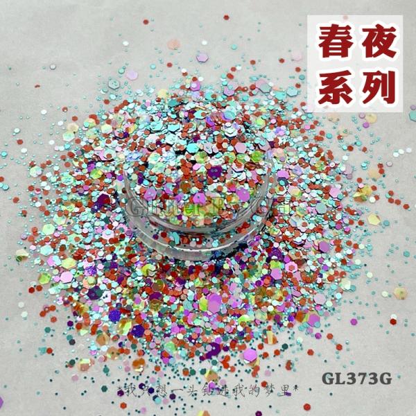 DIY Craft Decoration Polyester Rainbow Chunky Glitter Mix Bulk Solvent Resistance