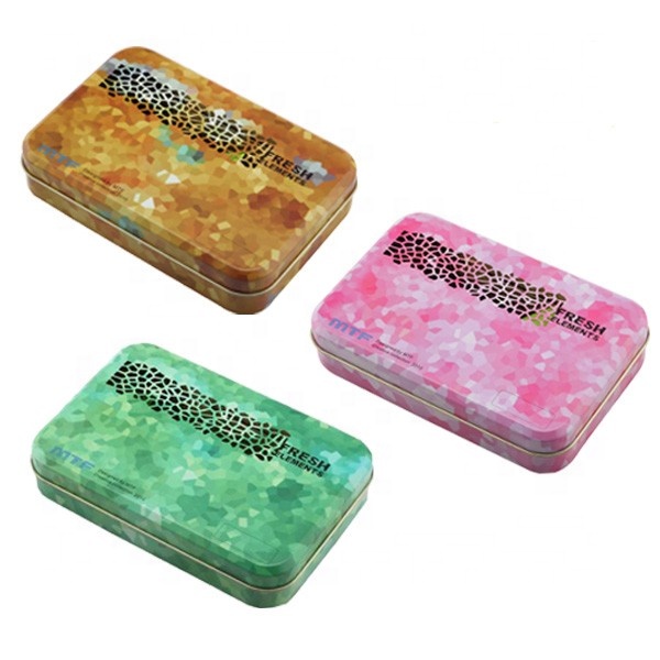 DADI Candy Tin Box CMYK PMS UV Small Rectangular Tins With Hollow Out Lids 150x100x30mm