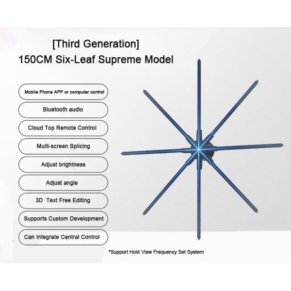 150 CM 3D Hologram Fan Interactive 3D Hologram Ad LED Fan For Shopping Mall