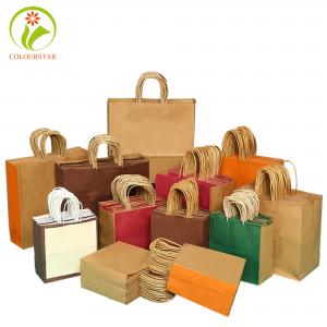 Buy cheap Pantone 157g Kraft Paper Shopping Bag ISO9001 Brown Kraft Paper Bags product