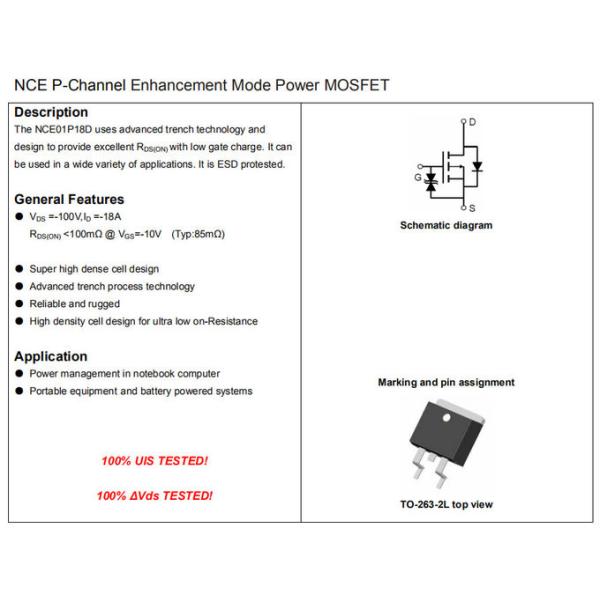 01P18 TO-263 Mosfet Power Transistor