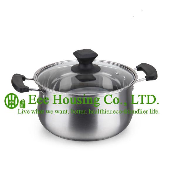 3 pieces stainless steel cooking cookware including fry pan and soup pot and milK pot
