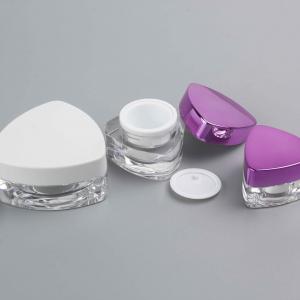 Buy cheap 5g 10g 30g 50g Free Acrylic Samples Cream Jar Double Wall Nail Polish Plastic Container with Purple Screw Cap product