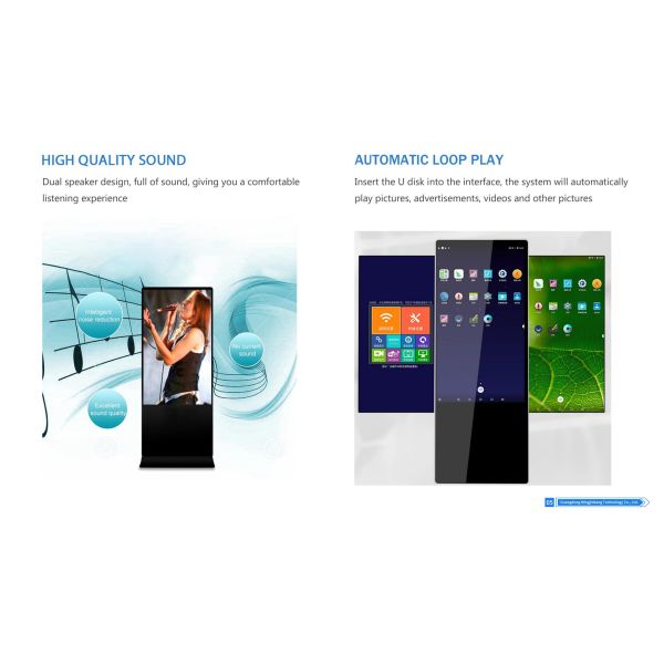 43/55/65 Inch Interactive Touch Screen Animation Floor Standing Digital Signage Indoor Advertising Elevator Retail Shopping Mall
