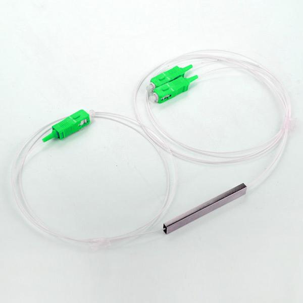 Bare 1x2 PLC Splitter 250um SC APC Connector For FTTH FTTB FTTX Network