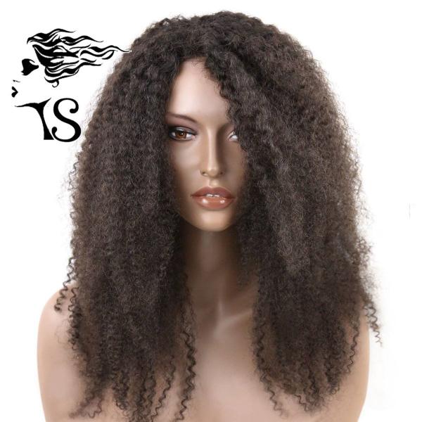 Quality Natural Looking 1B Black Kinky Curly Hair Lace Front Wigs For Afro American Women for sale