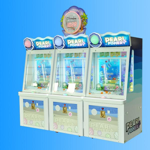Redemption Pearl Fisher Happy Ball Pusher Lottery Ticket Game Machine For Amusement Room