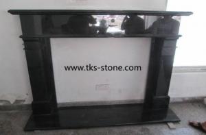 Buy cheap Indian black,Absolute black granite fireplace,fireplace mantel,natural stone fireplace product