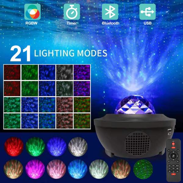 USB Starry Watermark Bluetooth Music Starlight Projector Stage Watermark Projection Lamp Night Light Star Projector Room Decor