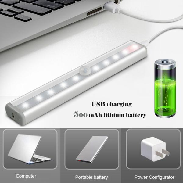 6/10 LEDs PIR LED Motion Sensor Light Cupboard Wardrobe Bed Lamp LED Under Cabinet Night Light For Closet Stairs Kitchen
