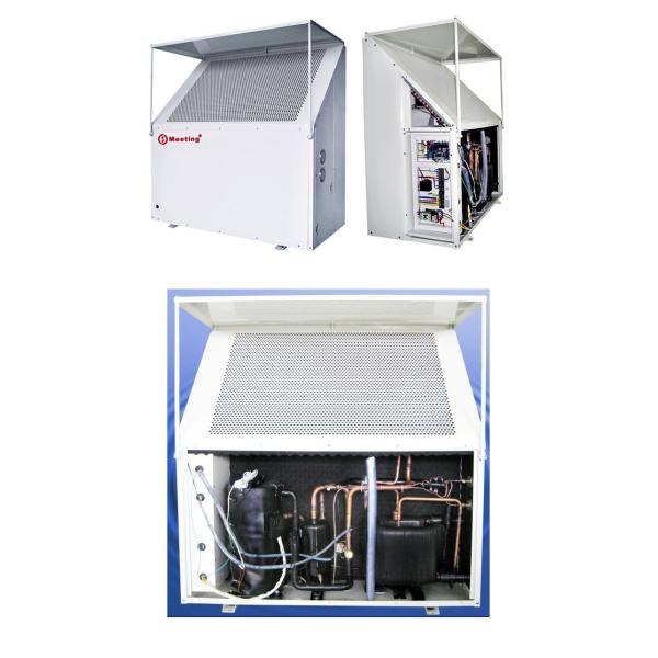 12KW White Galvanized Sheet ≤40Db Air To Water Heat Pump With Floor Pipes Heating System