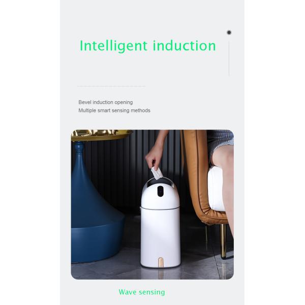 House Hold Aromatherapy Sensor Slim Plastic Recycled Trash Can with Lid