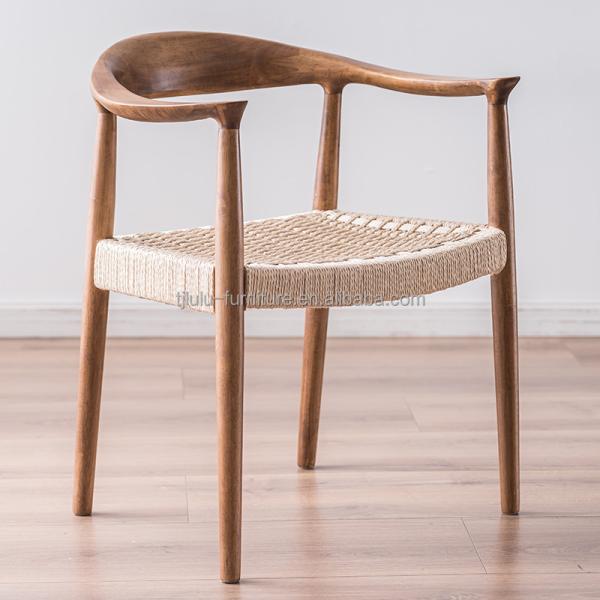 Modern Design Style Nordic Light Luxury Stackable Solid Wood Dining Chair for Villa