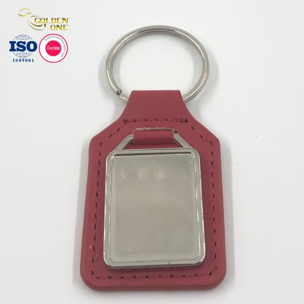 Personalized Leather Key Chain Brass Custom Soft Enamel Nickel Plated