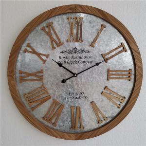 Buy cheap Circular Clock Antique Big Wood Digital Analog Metal Wall Art Clock product