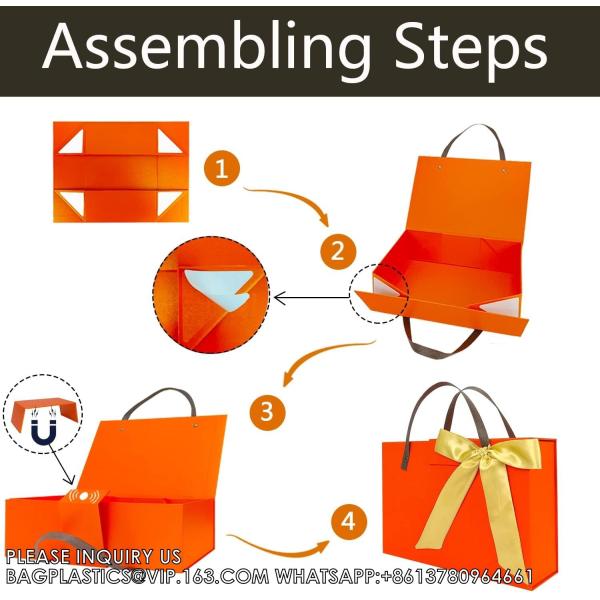 Ribbed Hard Gift Box With Magnetic Closure Lid 14" X 9" X 4" Rectangle Favor Boxes With Classy Black Finish